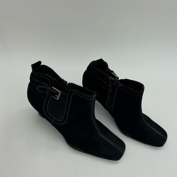 Aerosoles Black Ankle Suede Heeled Boots - Picture 8 of 8